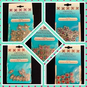 A bundle of metal sliders with Swarovski Crystals